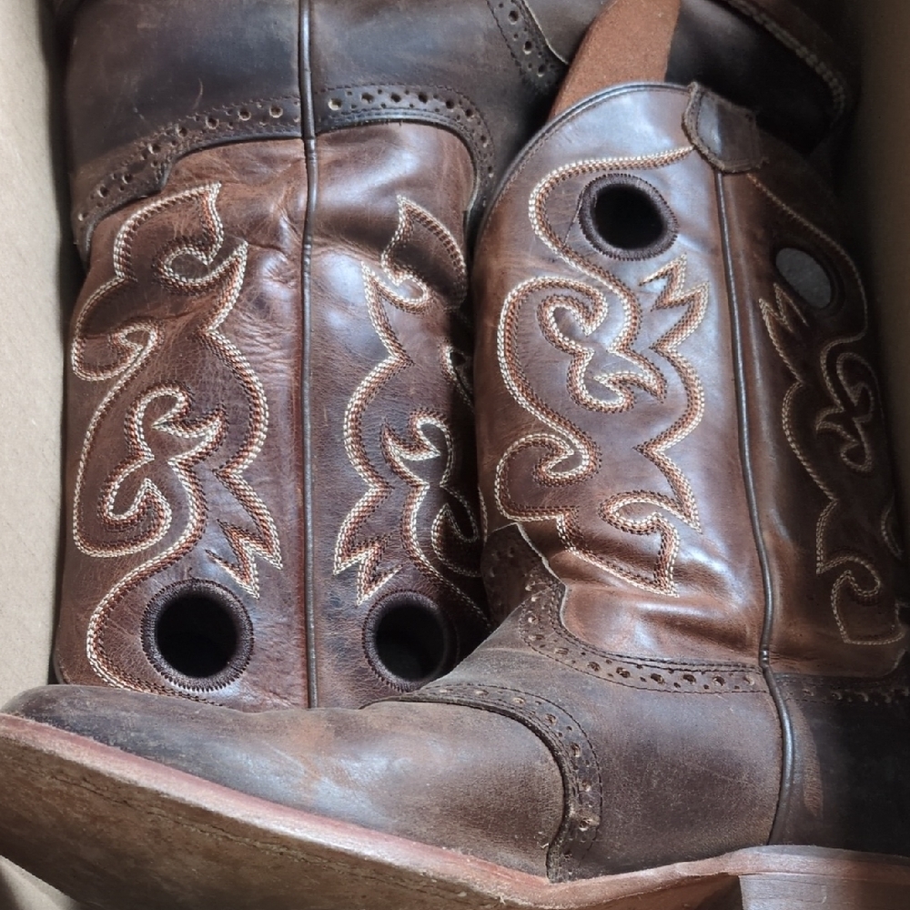 Cody James BB02 Vamp Western Brown Leather Western Boots 8 1/2 Mens